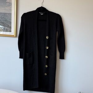 No Boundaries Long Black Knit Cardigan